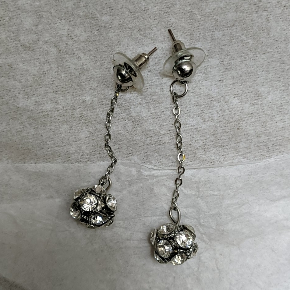 Rhinestone Cluster Hanging Earrings